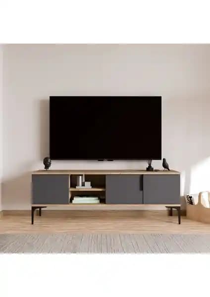 Alonex Tarz Full Antrasit TV Ünitesi Modern ve Şık Tasarım, Dayanıklı Malzeme ve Kolay Montaj Özellikleriyle