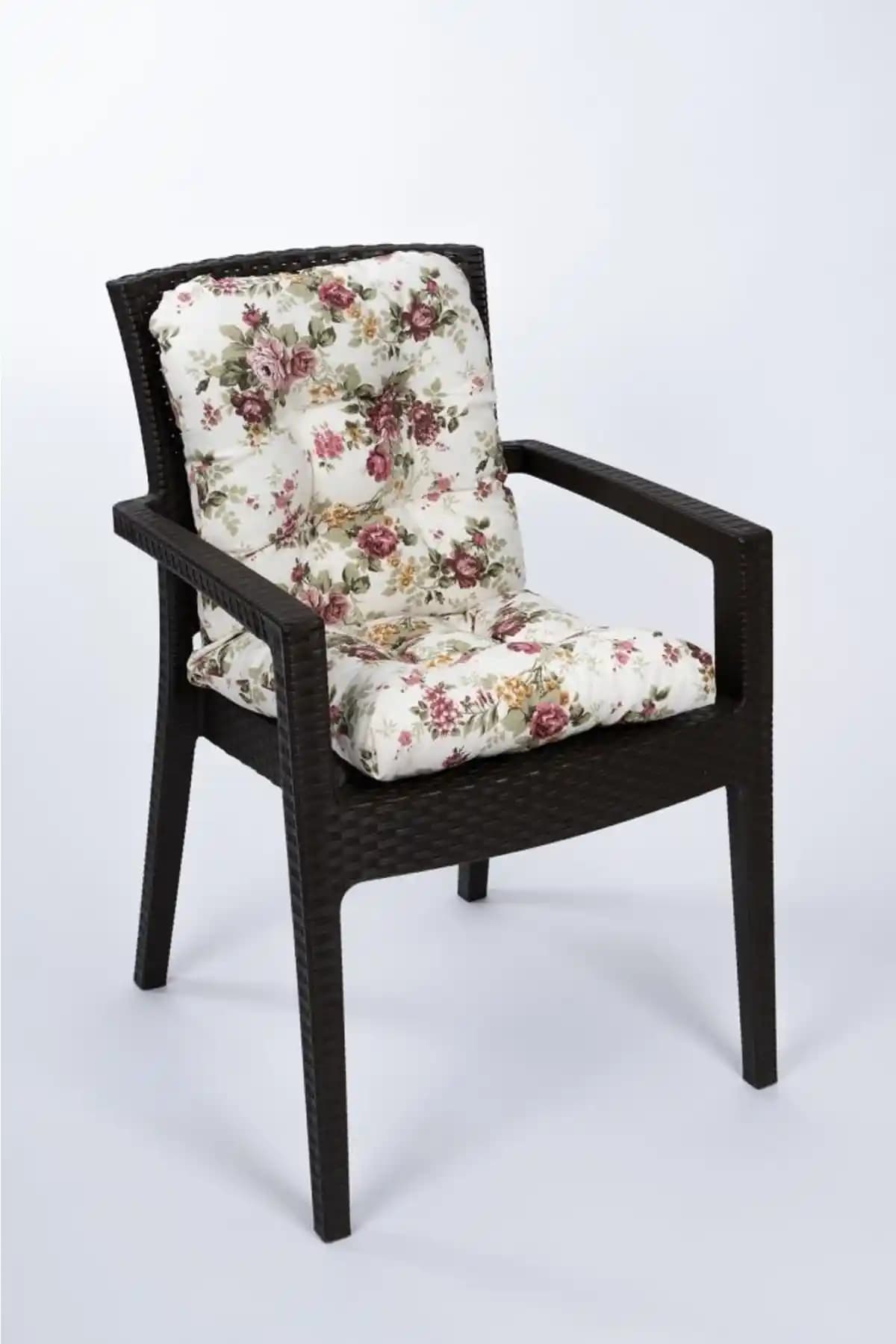 ALTINPAMUK Neva Çiçekli Pofidik Sandalye Minderi Konfor ve Estetiğin Buluşması