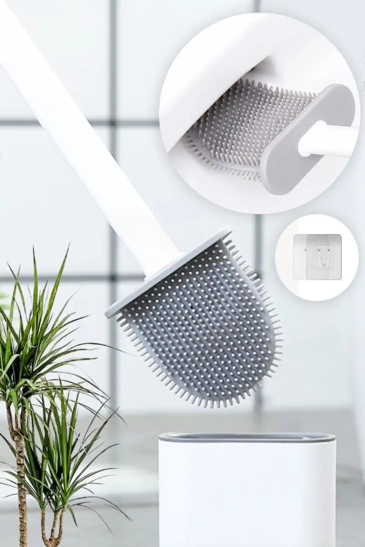 Anadolu Saray Beyaz Silikon Tuvalet Fırçası: Hijyenik ve Pratik Kullanım İçin Modern Tasarım