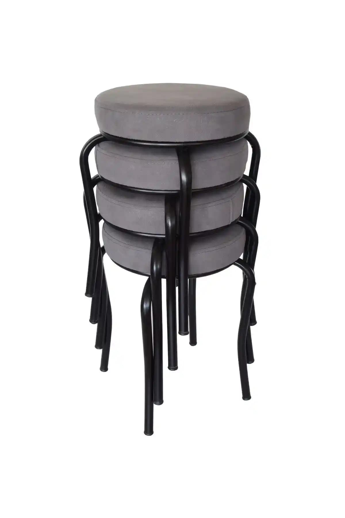 Ankhira Tabure Seti: Modern ve Dayanıklı Siyah Retro Tasarımlı Mobilya Çözümü