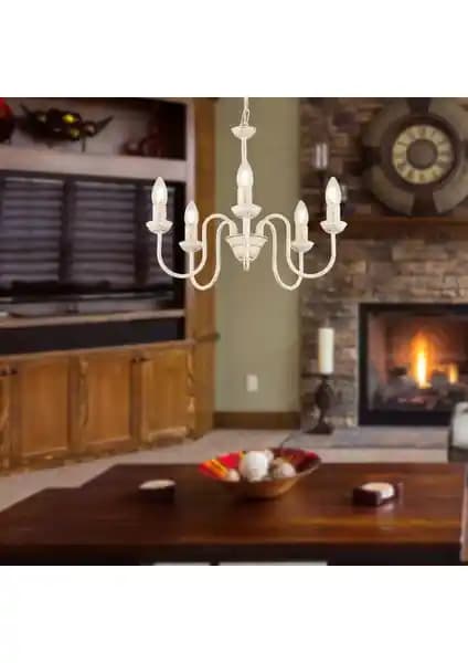 Apliqa Barceto 5Li Beyaz Spor Modern Sarkıt Avize ile Şık ve Fonksiyonel Aydınlatma Çözümü