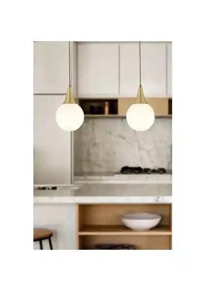 Apliqa Damla Eskitme Beyaz Camlı 2'li Modern Sarkıt Avize Seti ile Şık ve Fonksiyonel Aydınlatma