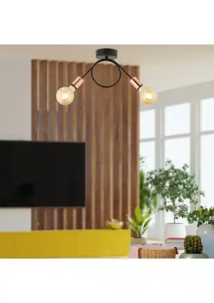 Apliqa Zeyrek 2 Li Bakır Sarkıt Modern Endüstriyel Avize - Şık ve Dayanıklı Tasarım