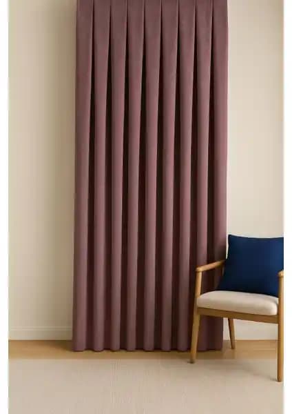 Barcelona Kadife Dokulu Fon Perde Gülkurusu Renk Modern ve Şık Tasarım