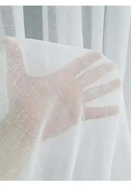BBB Tül Perde Ekru Düz Desen Ekstraforlu 210x260 cm Modern ve Şık Tasarım