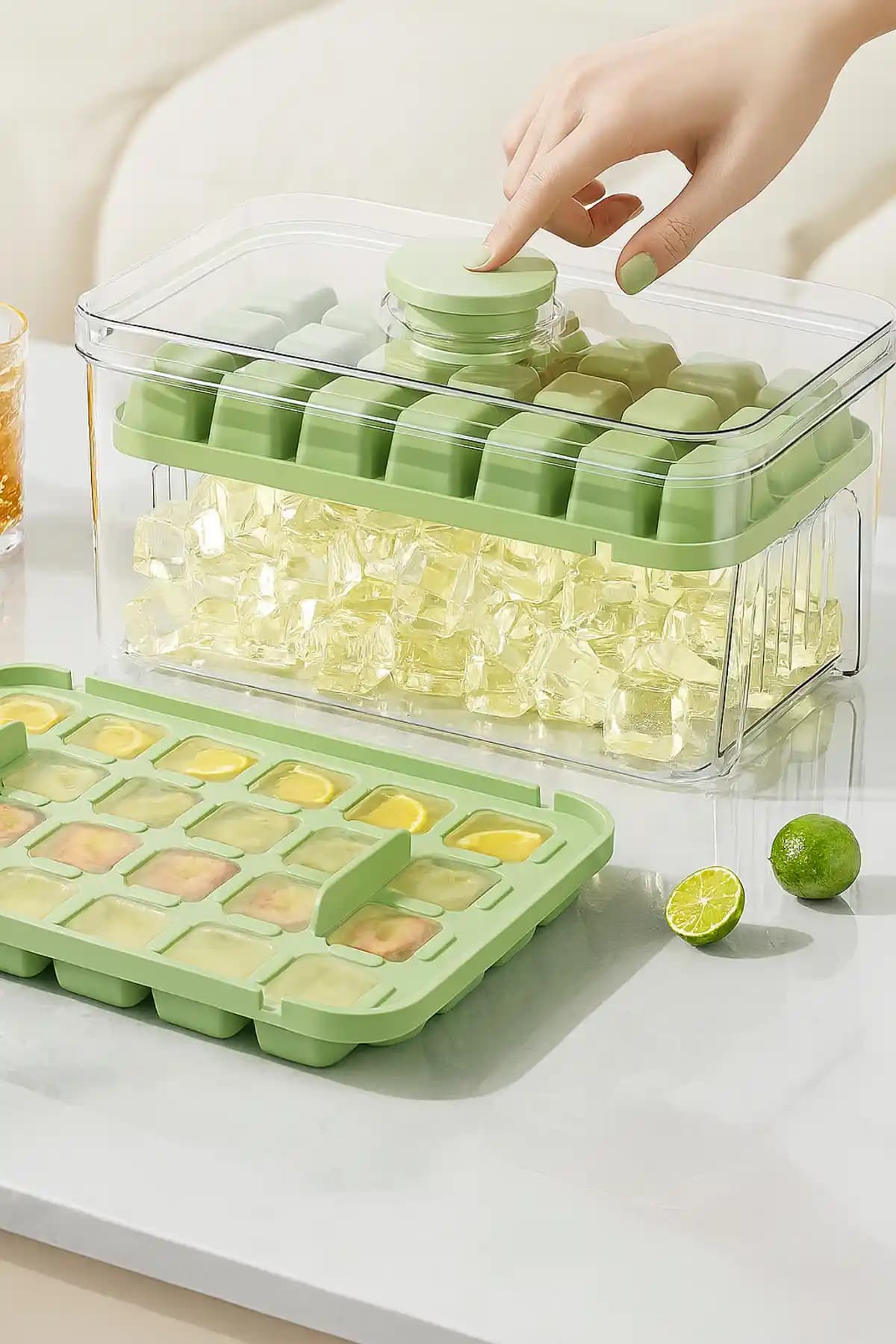 BEYZANA Yeni Nesil Pompalı Çok Katlı Silikon Buz Kalıbı ile Mutfakta Kolaylık