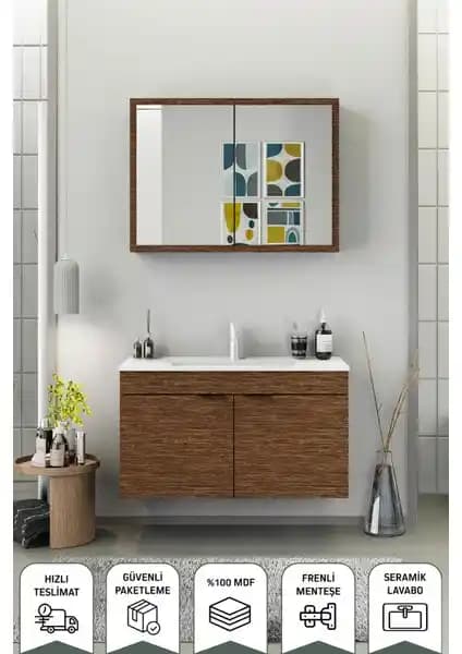 Biani Fix Loft 100 Cm Banyo Dolabı Modern Tasarım ve Dayanıklı Malzemelerle Şıklık Yaratır