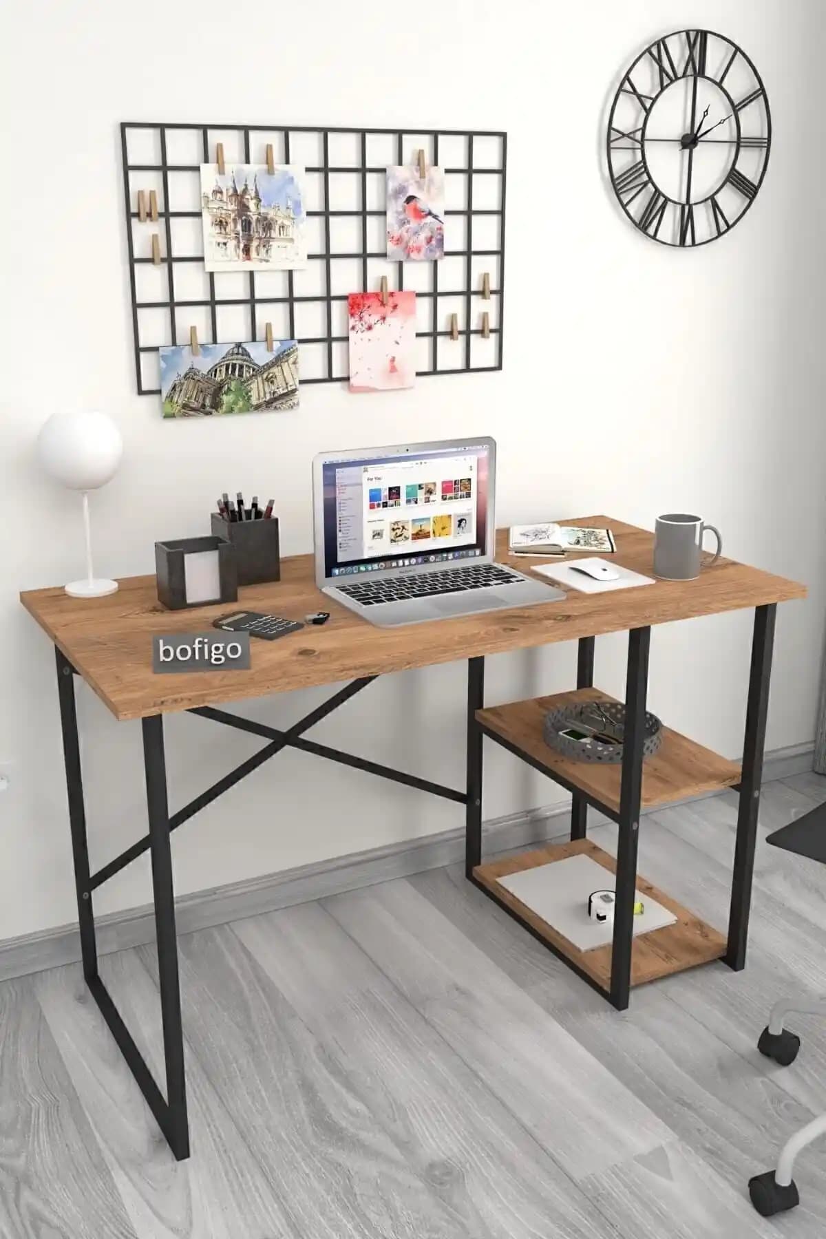 Bofigo 60x120 Cm 2 Raflı Çalışma Masası Modern ve Dayanıklı Ofis ve Ev Kullanımı İçin