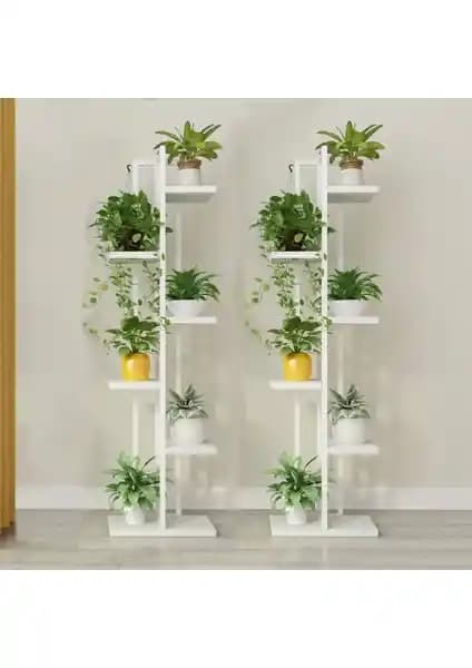 Boss Group Çiçeklik 6 Bölmeli Metal Çerçeveli Raf ile Modern ve Dayanıklı Dekorasyon Çözümü