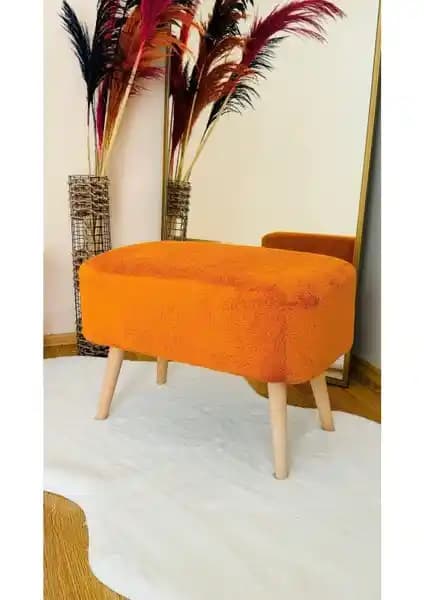 Bounteous Ahşap Ayaklı Dikdörtgen Puf Tarçın: Estetik ve Fonksiyonellik Sunan Modern Tasarım