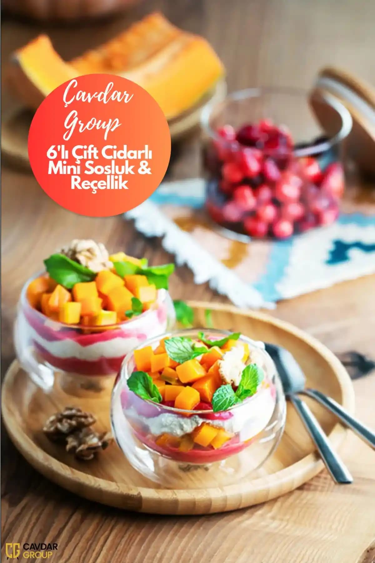 Çavdar Group 6'lı Çift Cidarlı Mini Sosluk ve Reçellik Seti Şık ve Pratik Kullanım İçin