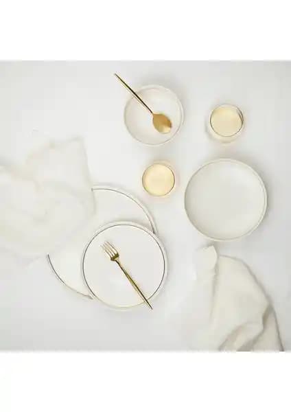 Chakra Luna Gold Rim 4 Kişilik Yemek Takımı: Şık ve Dayanıklı Porselen Seti