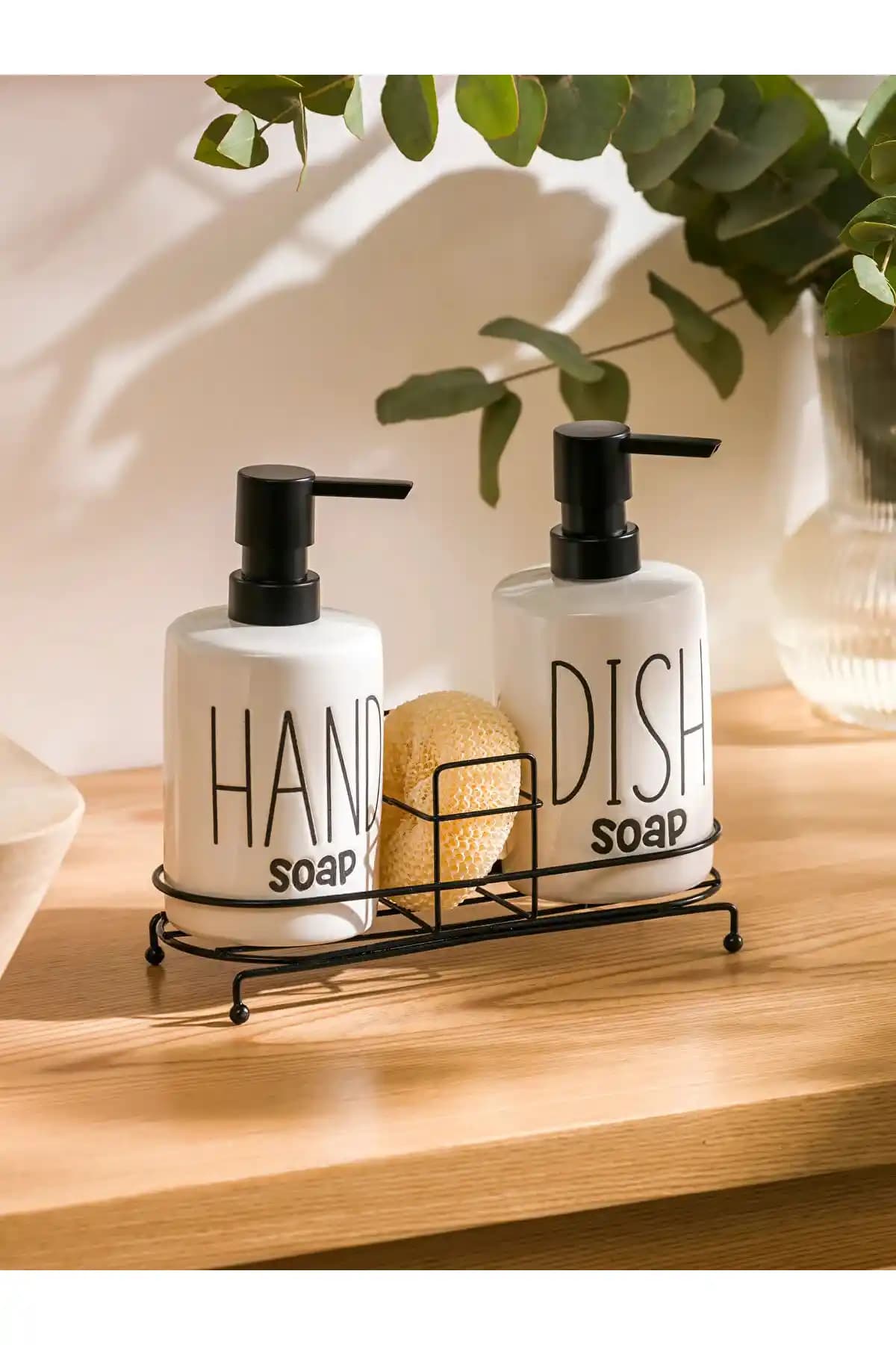 Consensus Home 2'li Seramik Sıvı Sabunluk Modern ve Şık Tasarım 500 ml Kapasiteli