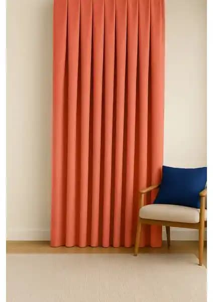 Cortibo Barcelona Kadife Dokulu Fon Perde Yavruağzı Renkli Modern İç Mekan Dekoru