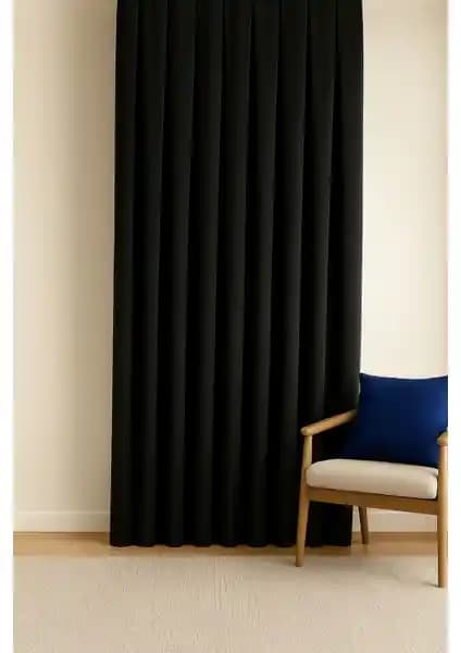 Cortibo Barcelona Kadife Dokulu Siyah Fon Perde Modern ve Şık Tasarım Özellikleri