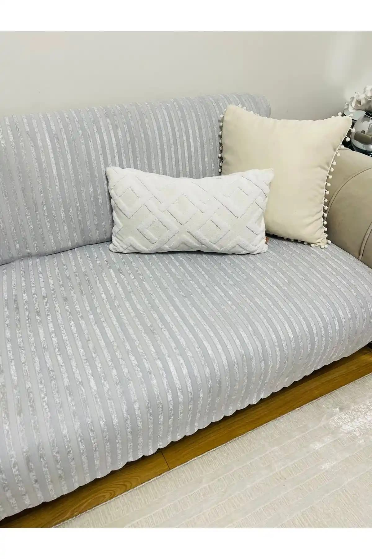 Coverbox Kaymaz Taban Süngerli Kadife Çekyat Örtüsü 170x210 Modern ve Şık Tasarım