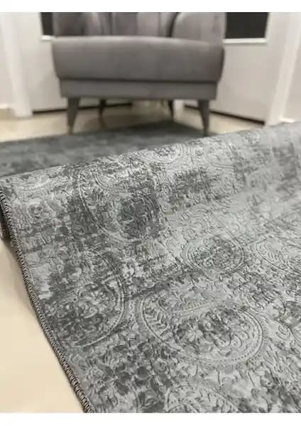 Dinarsu Kaymaz Halı Assos Nevra Gri: Güvenli ve Şık Ev Dekorasyonu İçin Uygun Yolluk