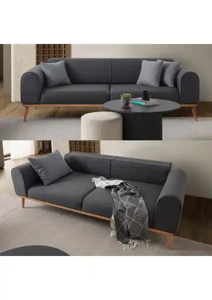 Edsy Home Rebul 3'lü Antrasit Koltuk Modern ve Fonksiyonel Oturma Çözümü