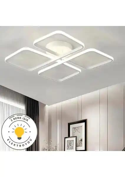 Elektroyou Novem Beyaz Plafonyer: Modern Tasarım ve Çok Renkli LED Teknolojisiyle Geniş Alan Aydınlatması