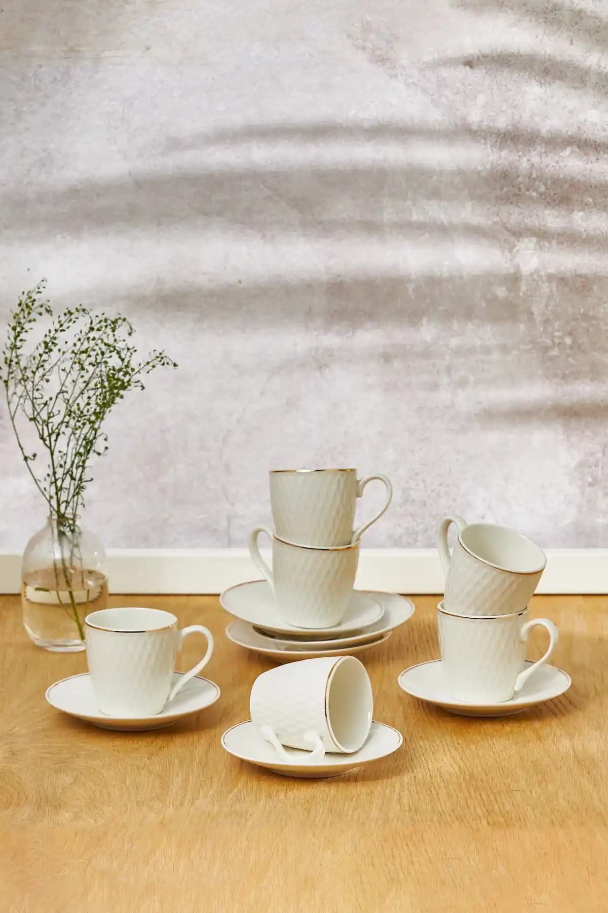 Emsan STD Lora 6 Kişilik Kahve Fincan Takımı Klasik ve Şık Tasarım