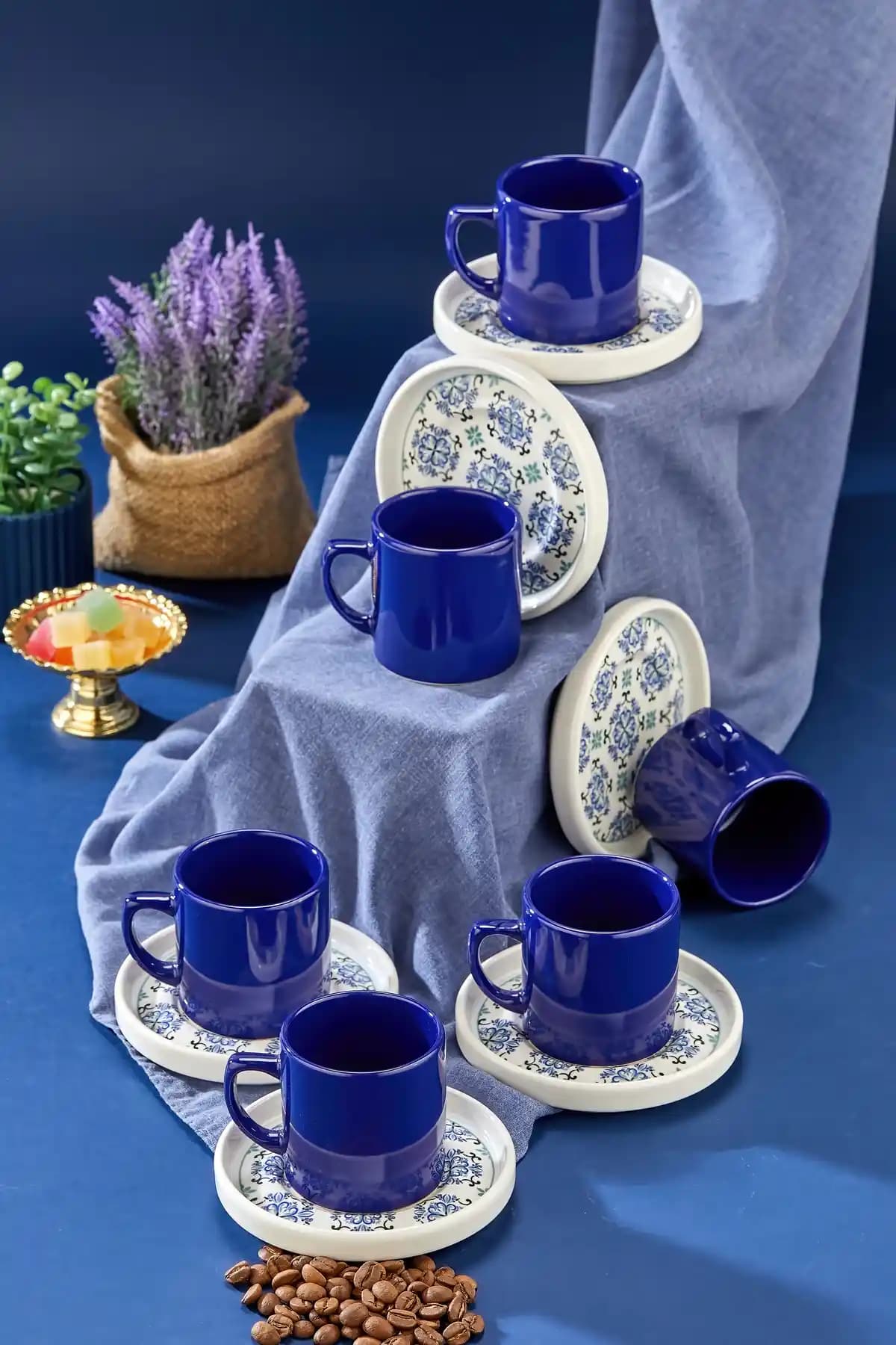 Erbaşlar Mavi Menekşe 12 Parça Lüx Seramik Kahve Fincan Takımı İnceleme ve Özellikleri