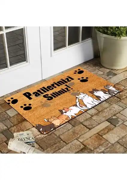 Esnature Kedili Kedi Desenli Kapı Önü Paspası: Modern ve Dayanıklı Ev ve Ofis Kullanımı İçin