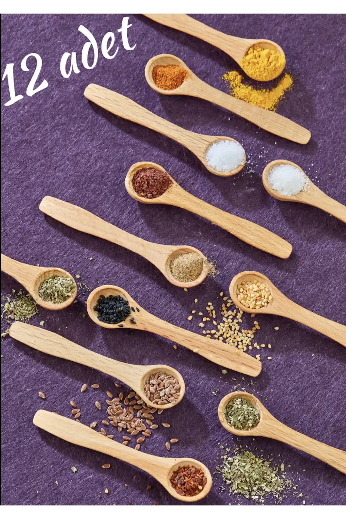 FBZhome 12'li Ahşap Baharat Kaşığı Seti: Estetik ve Dayanıklı Mutfak Gereçleri