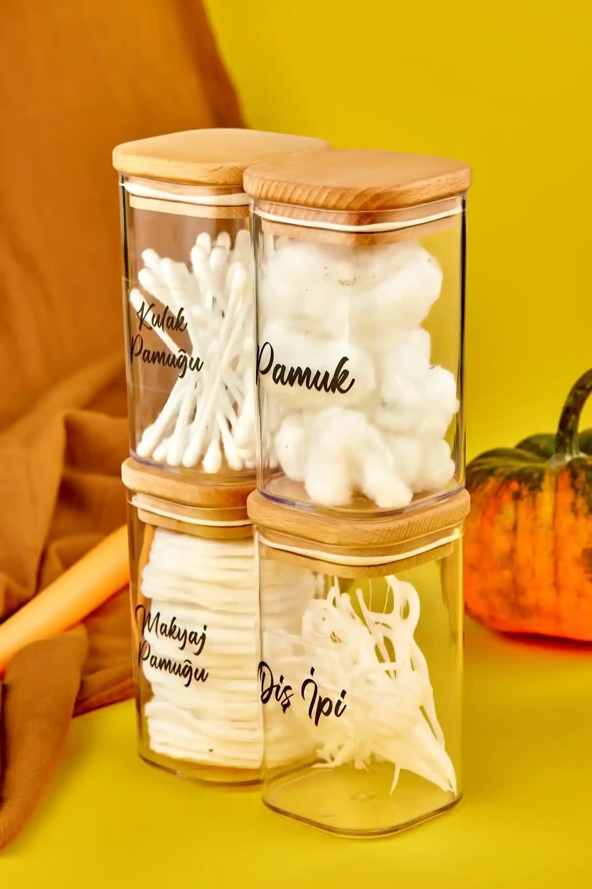 FBZhome 4'lü Ahşap Kapaklı Akrilik Diş İpi ve Bakım Seti: Estetik ve Fonksiyonellik Bir Arada