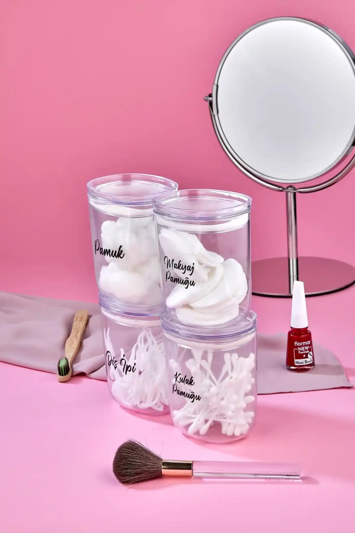 FBZhome 4'lü Akrilik Mika Makyaj Pamuğu ve Saklama Kutusu Seti İncelemesi