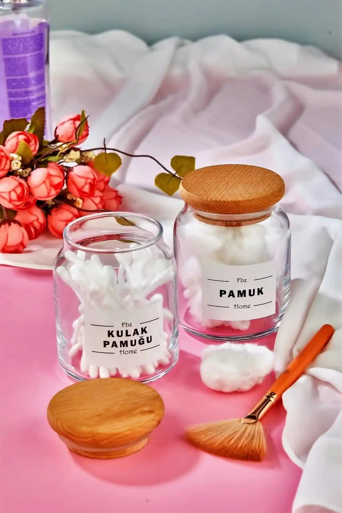 FBZhome Ahşap Kapaklı Cam Kavanoz Seti: Estetik ve Fonksiyonel Saklama Çözümü