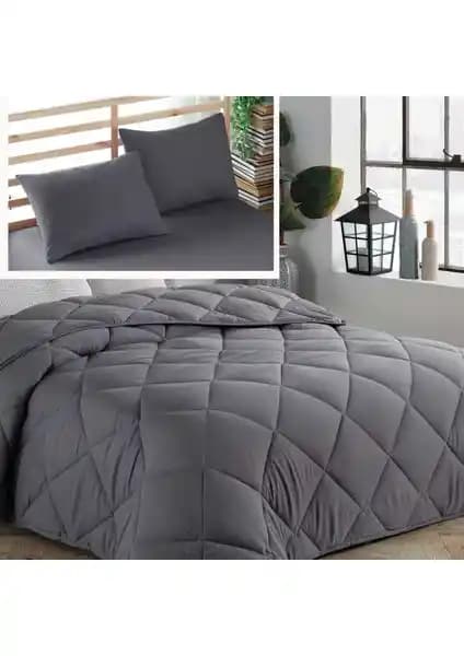 Formeya Antrasit Çift Kişilik Yastık ve Yorgan Seti: Konfor ve Şıklık Sunan Yatak Takımı