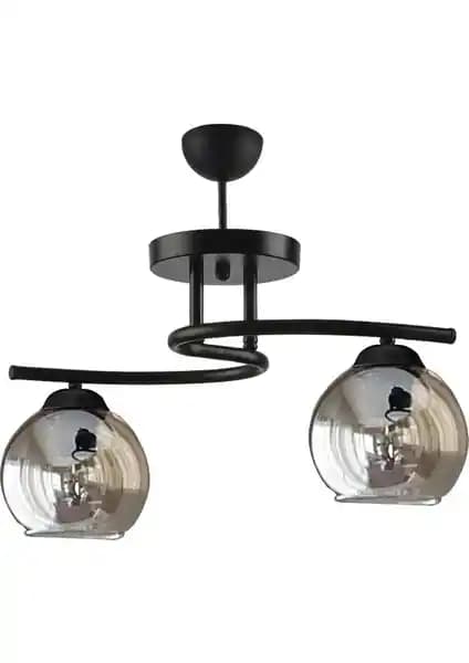 Fuji Modern Siyah Füme Camlı Avize: Şık ve Fonksiyonel Modern İç Mekan Aydınlatması