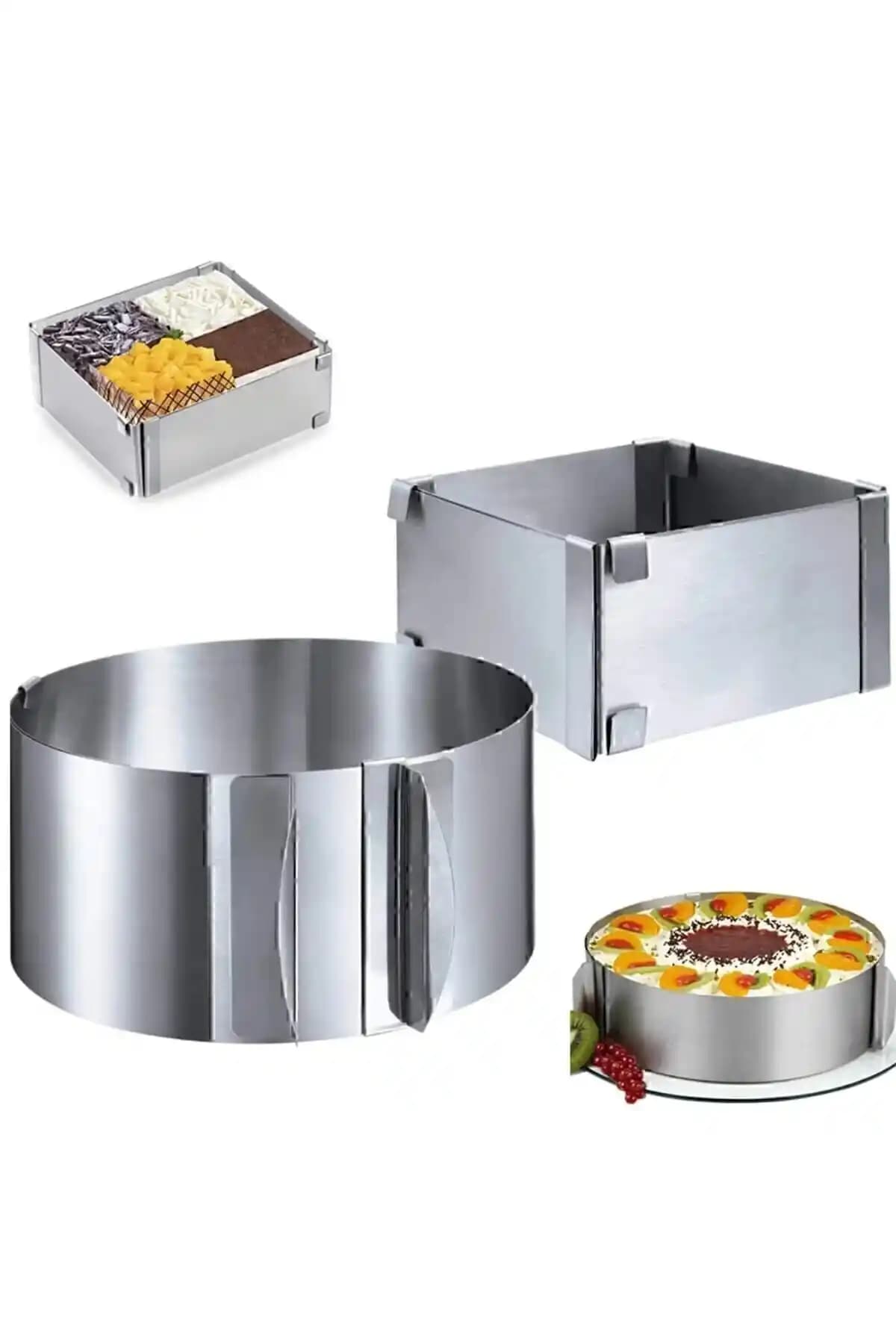 Genel Markalar Ayarlanabilir Pasta Çemberi Seti: Çok Yönlü ve Dayanıklı Mutfak Gereçleri