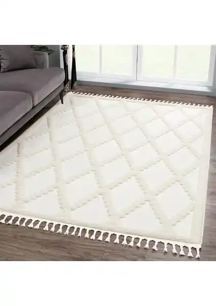 Giza Home Madu Serisi Modern Saçaklı Dokuma Halı Oturma Odası Dekorasyonu İçin Uygun