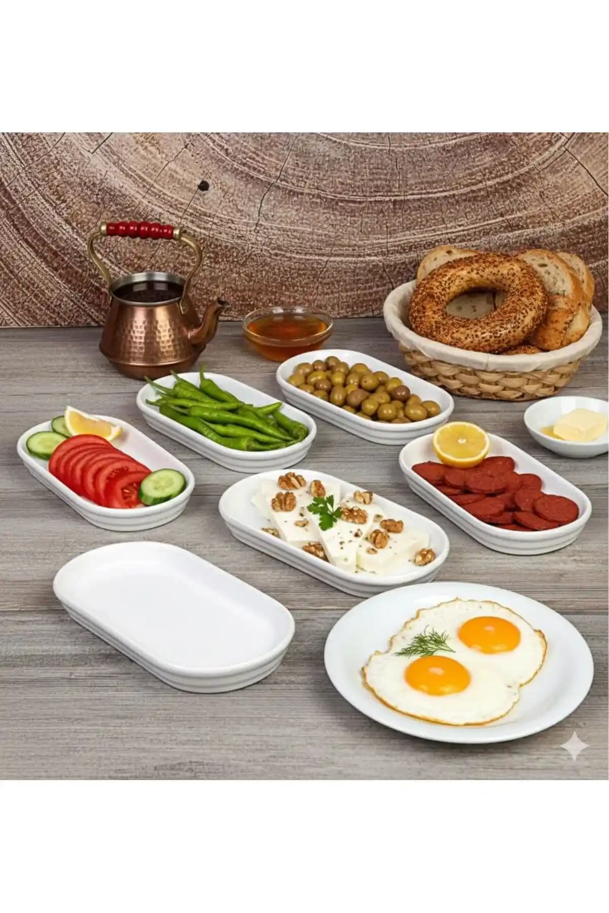 GoldenKitchen Kütahya Seramik Kahvaltılık ve Çerezlik Seti Estetik ve Dayanıklı Tasarım