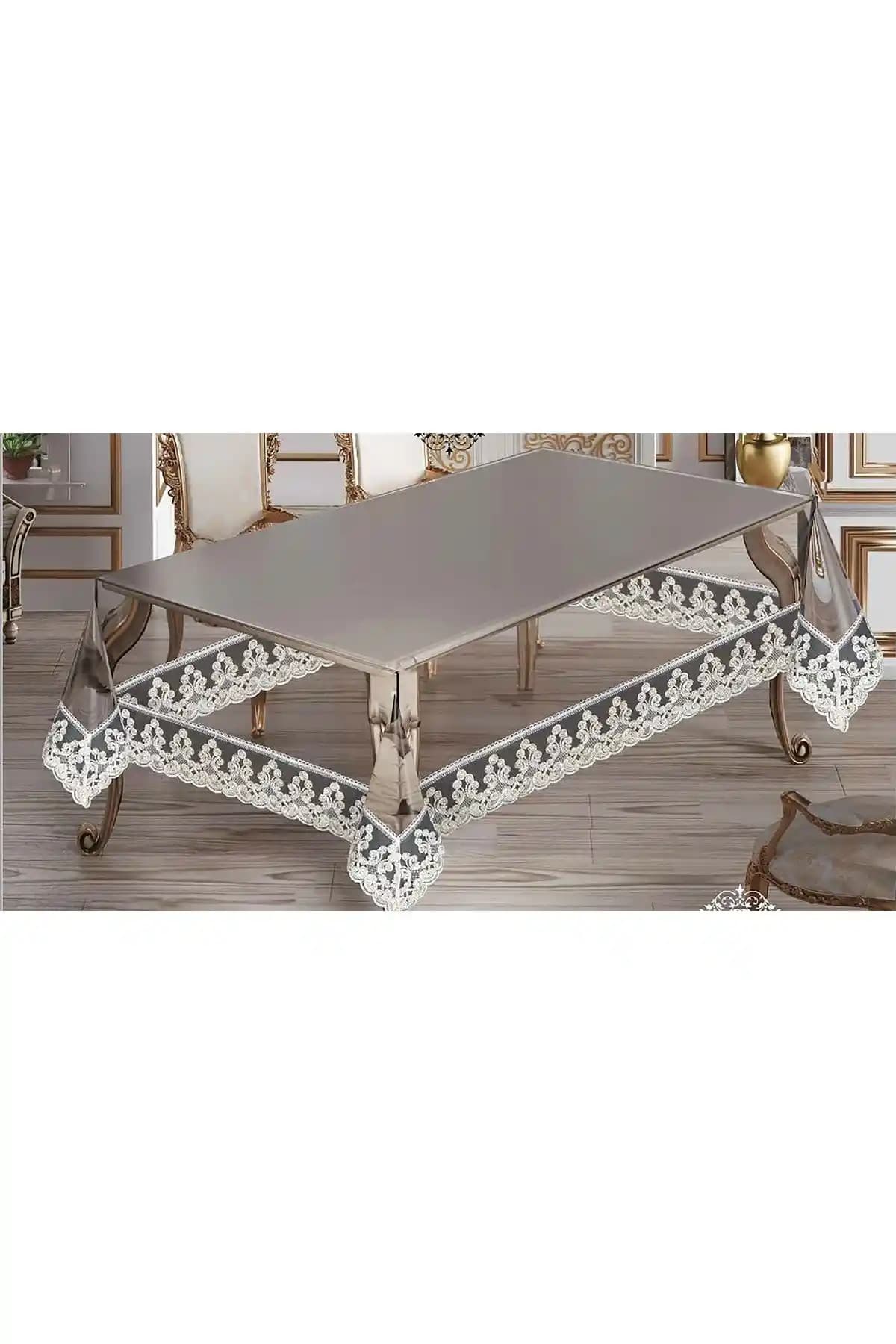 Haspen Filiz Silikon Şeffaf Fransız Güpürlü Masa Örtüsü: Estetik ve Dayanıklı Tasarım