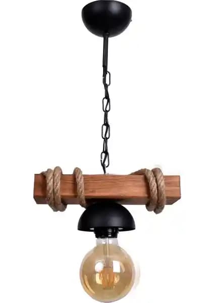 Hepsiniver Home Vedemo Rustik Ahşap Halatlı Avize İç Mekan Dekorasyonu İçin Uygun