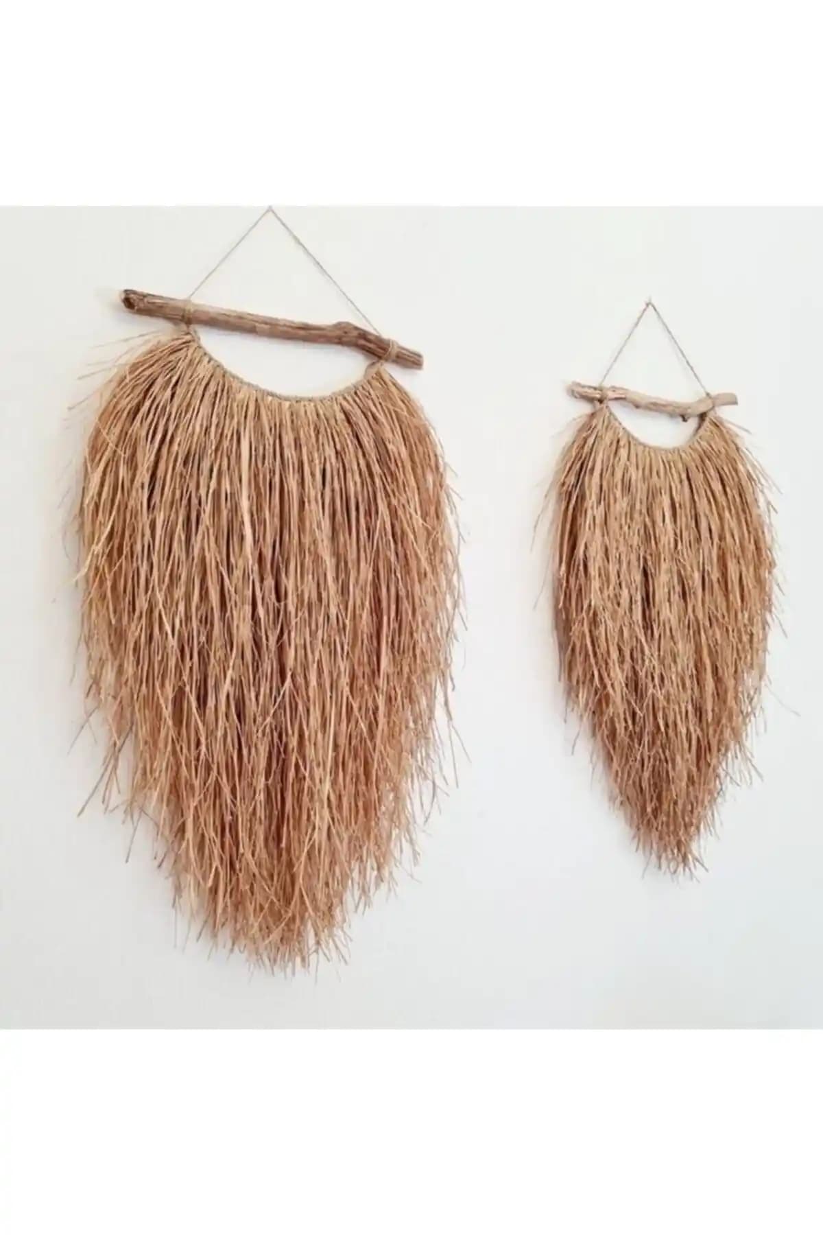 HOUSERİCH El Yapımı 2'li Hasır Duvar Süsü ve Dekor Seti Doğal ve Estetik Bir Atmosfer Yaratır