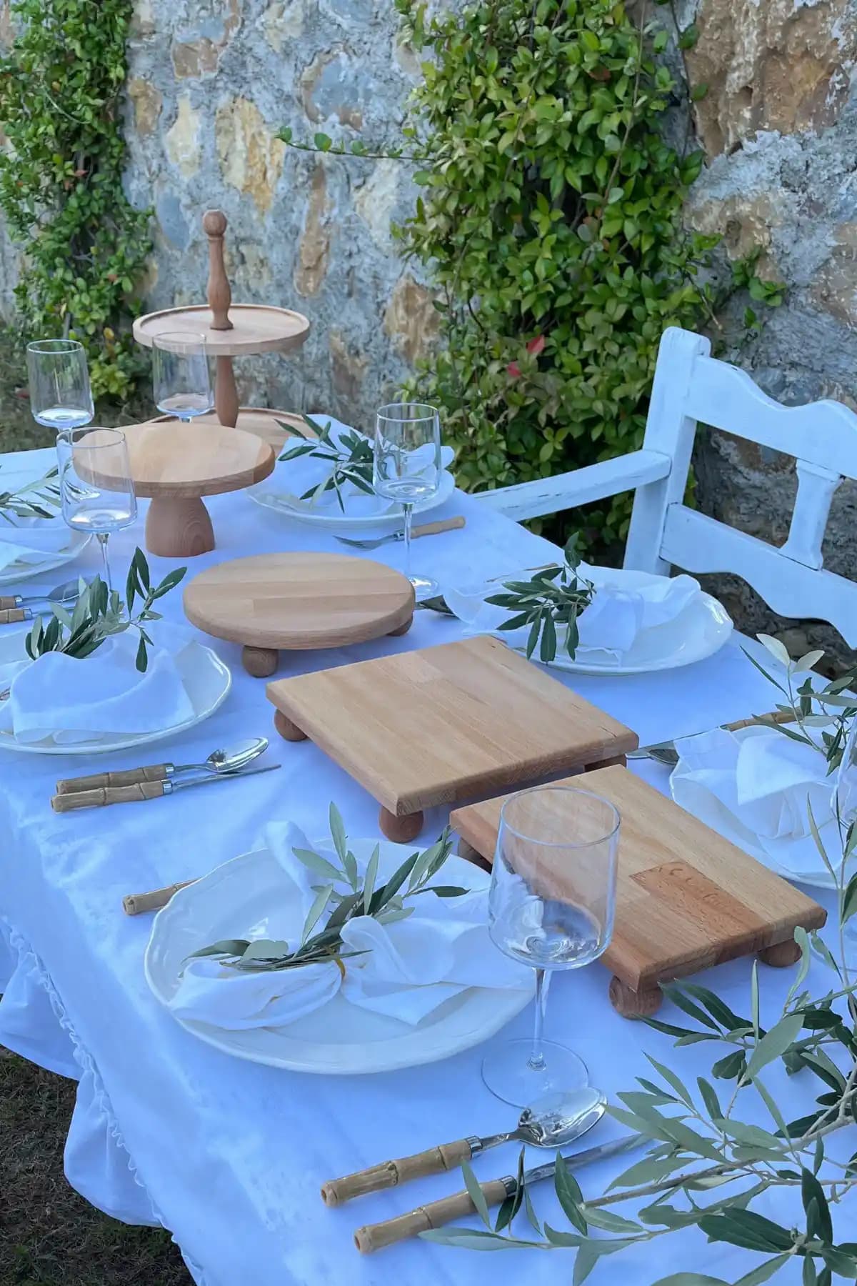 Justwood 5Li Kayın Masif Kek Standı ve Sunum Seti Doğal Şıklık ve Fonksiyonellik