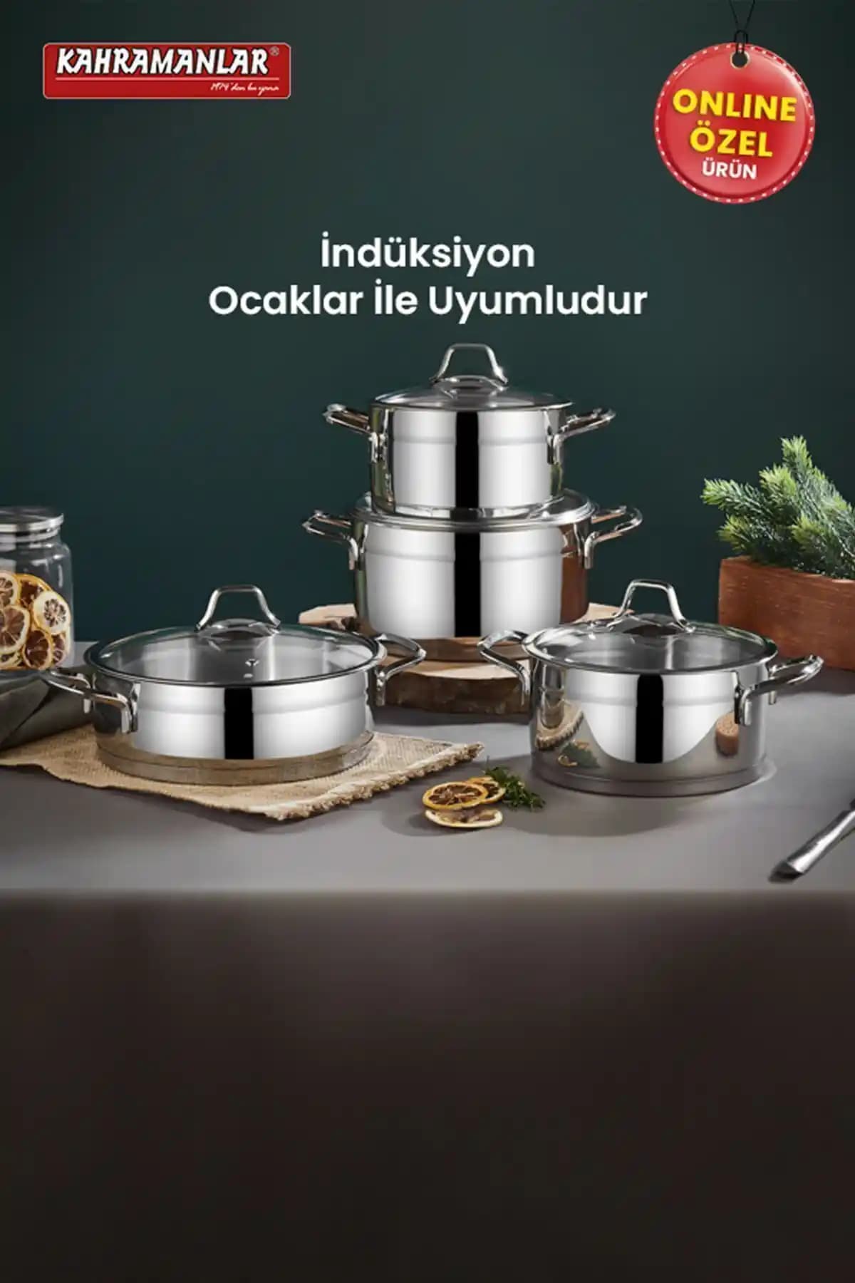 Kahramanlar Sırma İndüksiyon Tabanlı 8 Parça Tencere Seti ile Mutfakta Fonksiyonellik ve Estetik