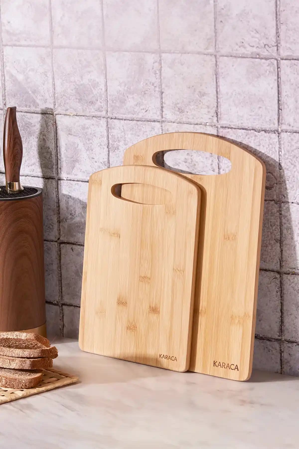 Karaca Stark 2’li Bambu Kesme Tahtası Seti Doğal ve Şık Mutfak Aksesuarları