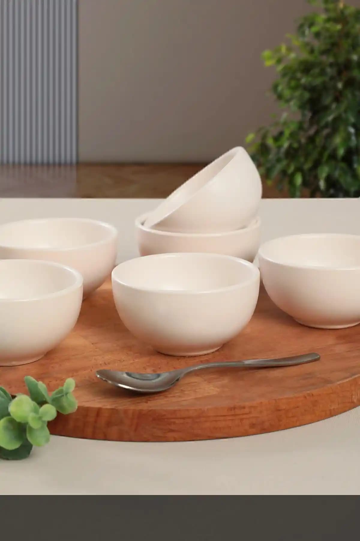 Keramika Mat Beyaz Bulut Seramik Çerezlik ve Sosluk Seti Modern Mutfak Dekoru