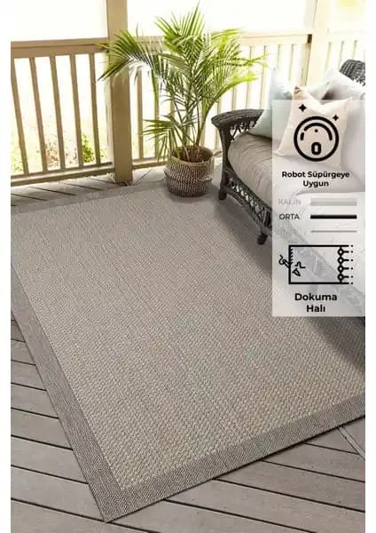 Konfor Sisalux 3091 Bej Jüt Tabanlı Modern Halı - Şık ve Dayanıklı Dekorasyon Ürünü