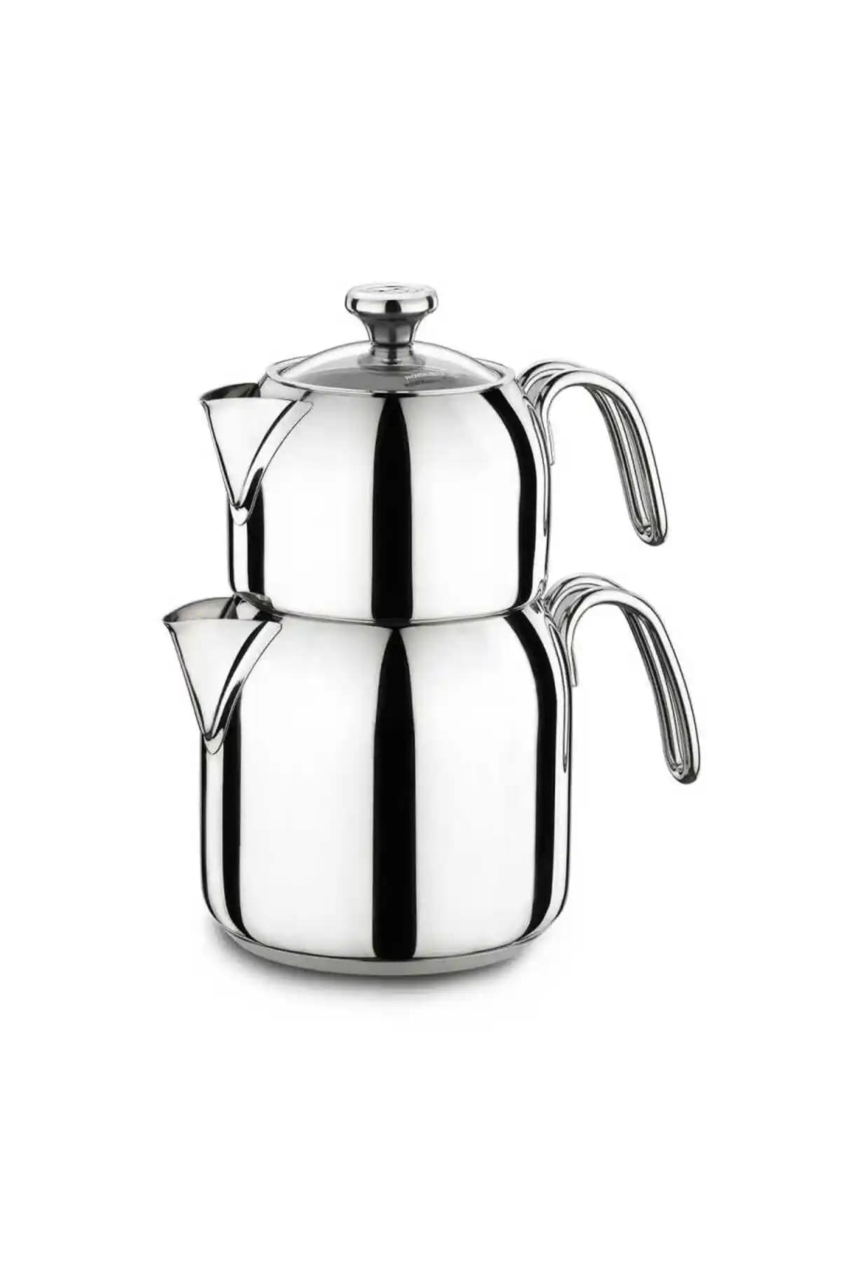 KORKMAZ A047 Alia Çaydanlık Takımı: Estetik ve Dayanıklı Paslanmaz Çelik Seti