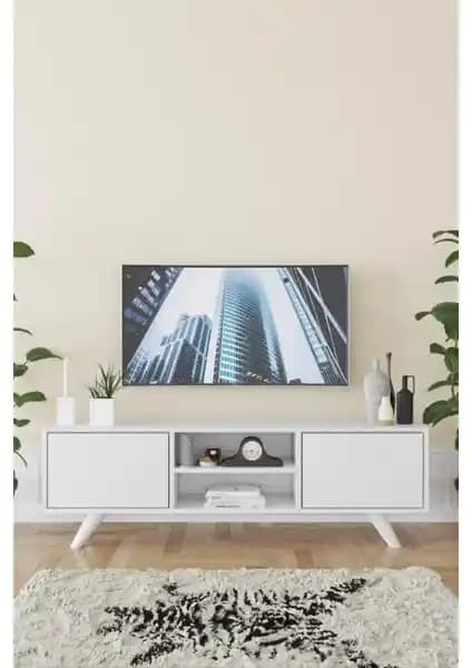 KZY Romeo Beyaz TV Sehpası Modern Tasarım ve Fonksiyonellik Sunar