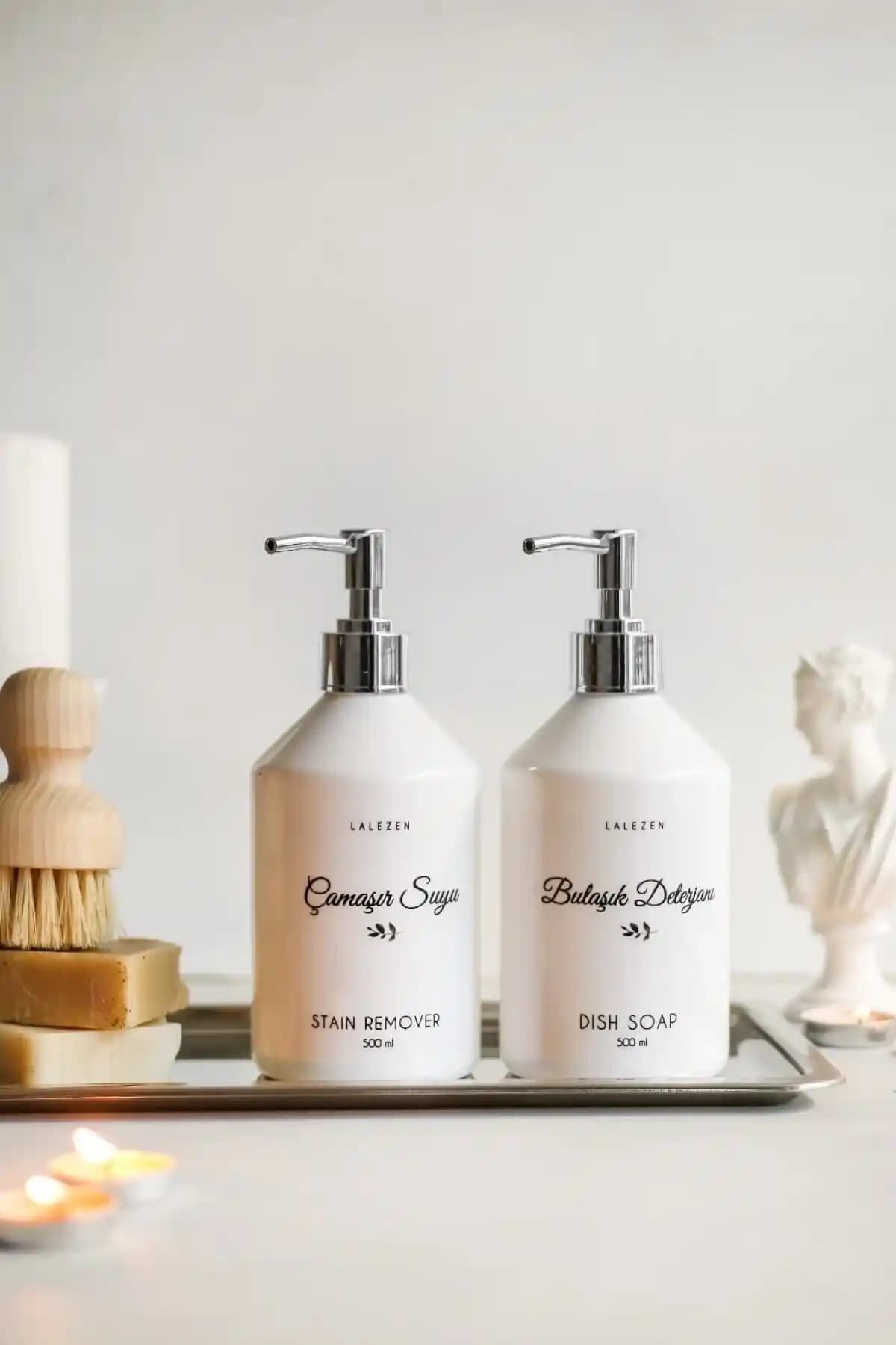 LALEZEN HOME Güçlü Kapaklı Plastik Temizlik Şişesi Modern ve Dayanıklı Tasarım