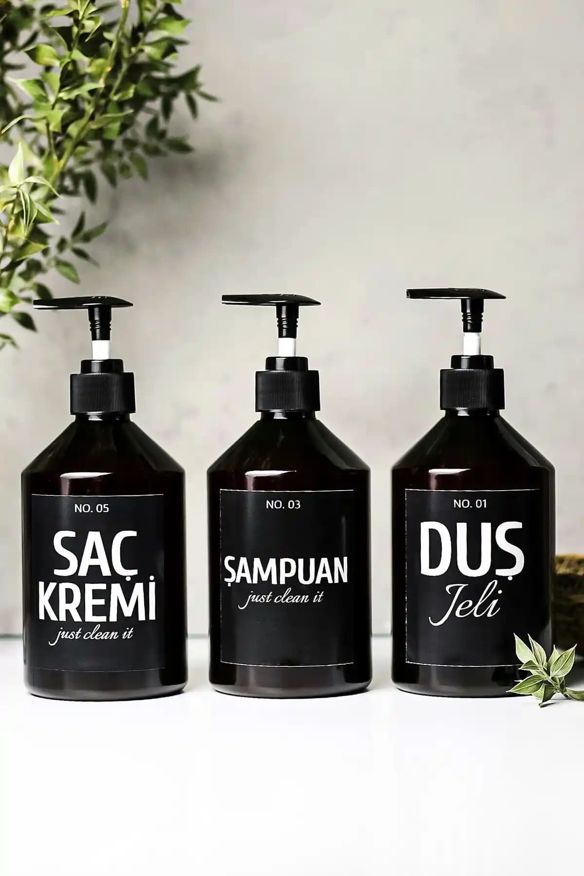 LALEZEN HOME Siyah Amber Sert Plastik Duş Seti Modern ve Dayanıklı Tasarım Özellikleri