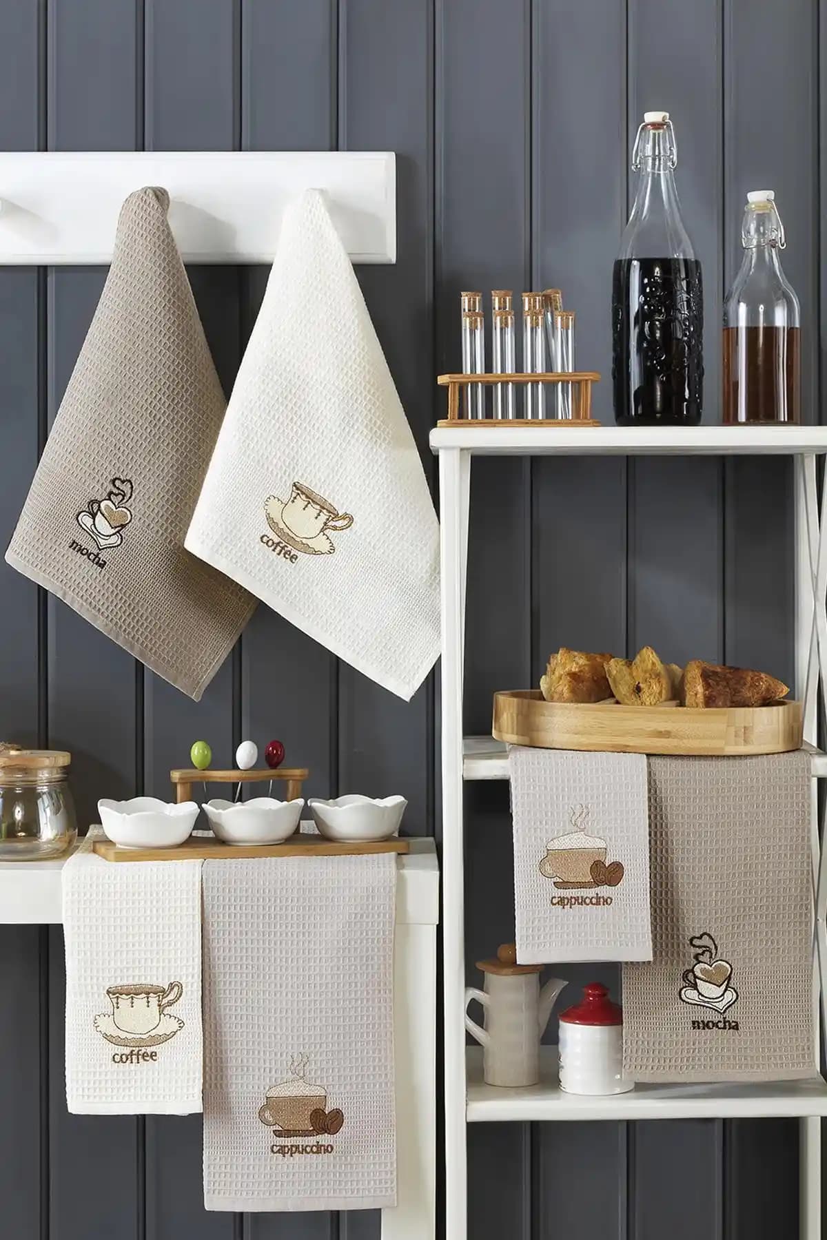 LENA %100 Pamuk Nakışlı Mutfak Havlusu 40x60 cm Şık ve Dayanıklı Tasarım