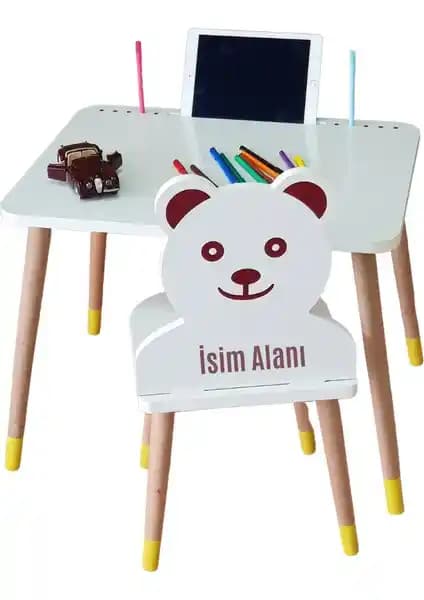 Liva Ahşap Çocuk Oyun ve Aktivite Masa Sandalye Takımı Güvenli ve Estetik Tasarım