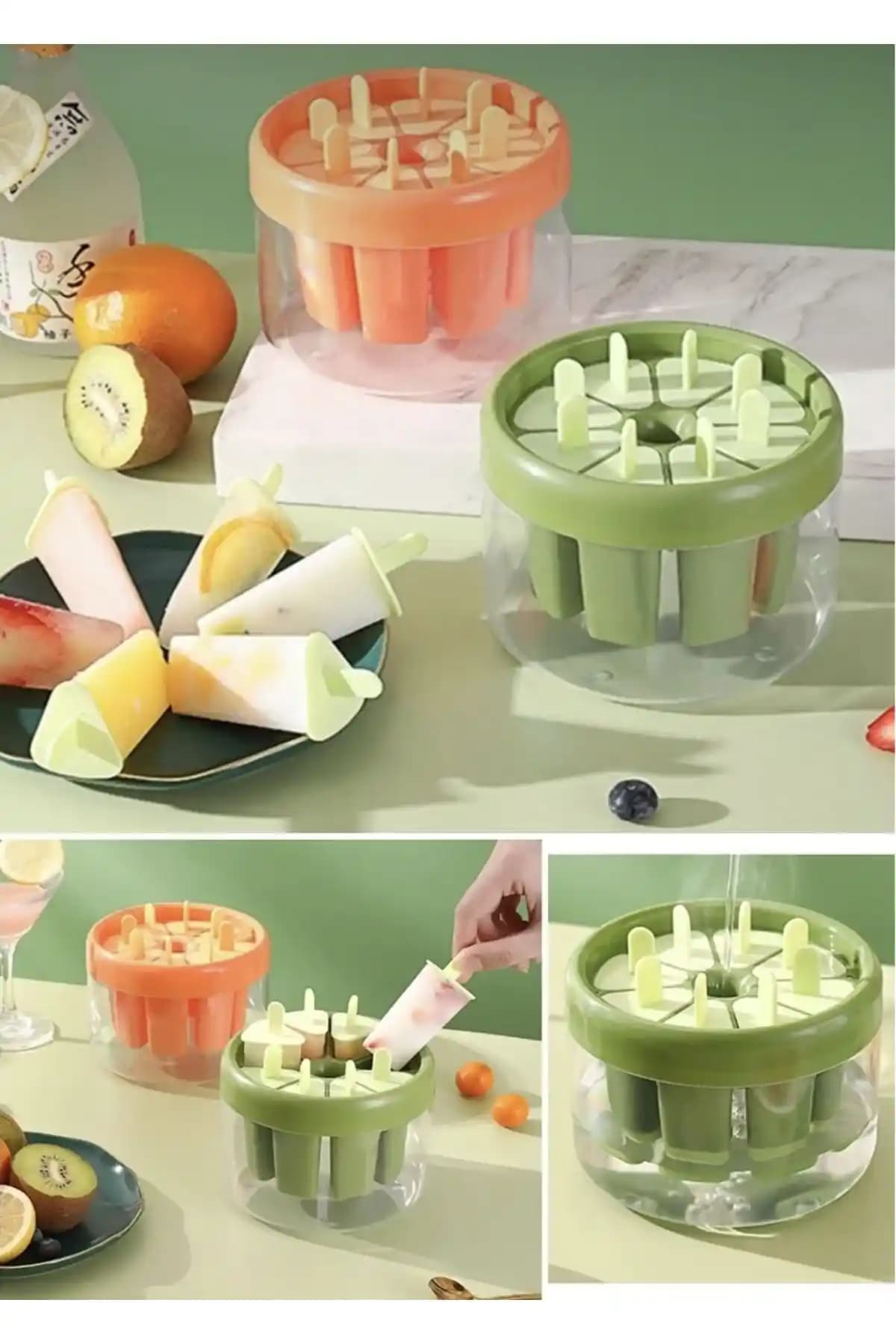 M Mimoza Park 8 Bölmeli Dondurma Kalıbı: Dayanıklı ve Pratik Ev Dondurma Yapım Seti